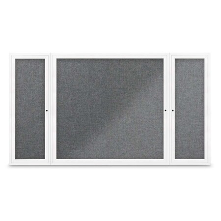 United Visual Products Indoor Enclosed Combo Board, 48"x36", Gold Frame/Wht Porc & Ultramarine UVCB4836G-WHTPORC-ULTMAR